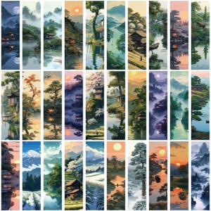 30PCS 호수와 산의 풍경 북마크 크리 에이 티브 선물 문구 용품 수하물 학생 선물 룸 생활 북마크