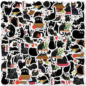 Etori Life 45 개/상자 검은 고양이 스티커 방수 DIY 컴퓨터 Washi Scrapbooking 물 전투 크리 에이 티브 편지지