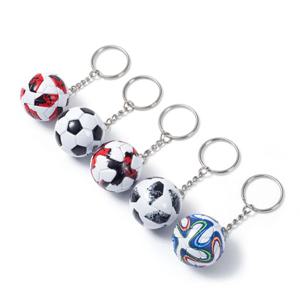 남녀공용 PU 가죽 3D 축구 기념품 키체인, 축구 팬 키체인, 가방 펜던트 키링, 남자친구 선물 액세서리, 1PC