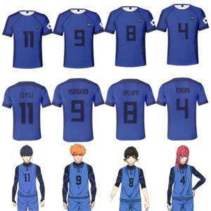 애니메이션 일본 블루 잠금 Isagi Yoichi 축구 유니폼 티셔츠 코스프레 Hyoma Chigiri Meguru Bachira Tee 오리지널 아동복