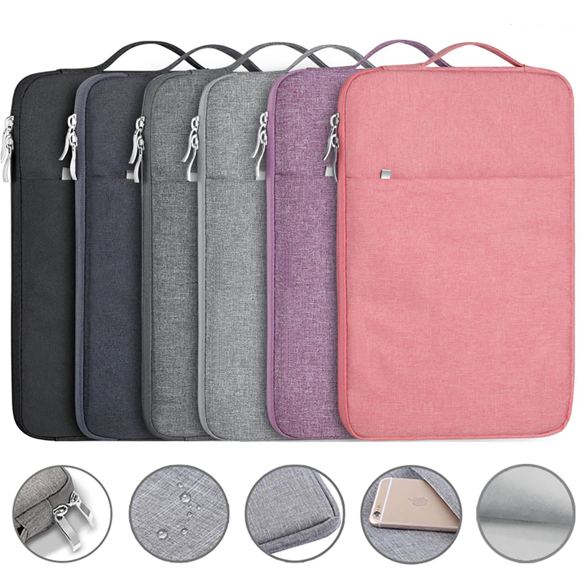 휴대용 노트북 슬리브 가방 소프트 커버 11 12 13 14 15 15.6 16 인치 Macbook Huawei Xiaomi HP Dell Lenovo 노트북 슬리브 핸드백