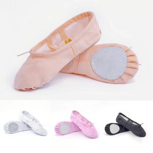 플랫 캔버스 헤드 블랙 화이트 소프트 Zapatos De Punta De 발레리나 BD 발레 밸리 체육관 요가 댄스 신발 어린이 여성