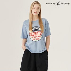 정상가:29,000원 | 골드 레터링 프린팅 라운드 반팔 티셔츠 (NO2LW051L0)
