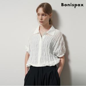 정상가:69000원ㅣ스퀘어 엠보싱 투웨이 카라 블라우스 (XP2BA056L0)