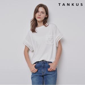 정상가:69,000원 ㅣ 레이스 크로셰 포인트 소매 반팔 티셔츠 (TX2TS037L0)