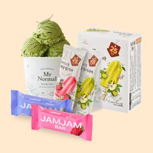 마이노멀 저당 아이스크림 3종 / 2개 골라담기 (파인트,과일바,잼잼바)