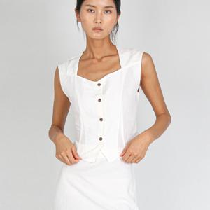[파슨스] Square-neck Corset Blouse