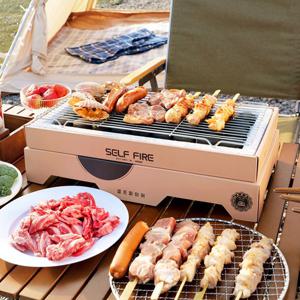 모비가든 셀프파이어 더블사이즈 4-5인용 일회용 바베큐 그릴 숯불 화롯대 캠핑용