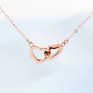 14K 러브캐처 더블 하트 목걸이 LOBDN401 투웨이 Y롱