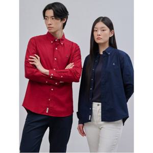 [Essential] 남녀공용 옥스퍼드 솔리드 셔츠 - 레드 (BC4764E056)
