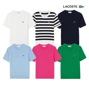 33.[안유진 착용] 여성 케이블 반팔 크루넥 풀오버 AF490E-55G 6종 택1