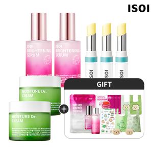 브라이트닝세럼(NEW잡티로즈쎄럼)50mlx2+장수진크림70mlx2+센시티브립밤트리플(+잡티토닉50ml/미간패치x2/잡티마스크X1/망곰3종)