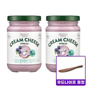 식물성 블루베리 크림치즈 190gX2+우드나이프