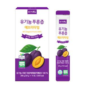 머거요 유기농 푸른즙 100% NFC 착즙 푸룬주스 14포 1박스