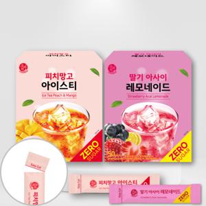 송원 우리차 제로슈가 피치망고 아이스티 50T+딸기 아사이 레모네이드 50T