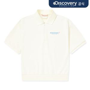 [디스커버리] 여성 애슬레저 반팔 트레이닝 반집업 (IVORY) DWTR93043-IVS