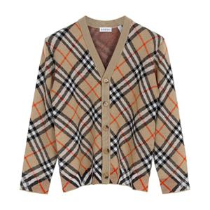 버버리 KIDS 25SS 샌드 체크 울 카디건 8104300 SAND/10A,12A