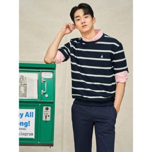 [빈폴멘] 빅허니콤 스트라이프 반소매 티셔츠  네이비 (BC5342C33R)