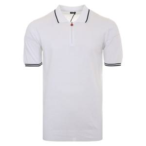 25SS UMK0458 WHITE 키톤 니트 하프 집업 폴로 반팔티