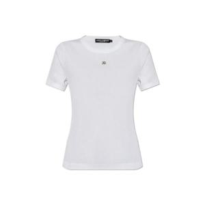 돌체앤가바나 로고 플라크 리브 티셔츠 F8V43TGDCX9 W0800 TP942017890