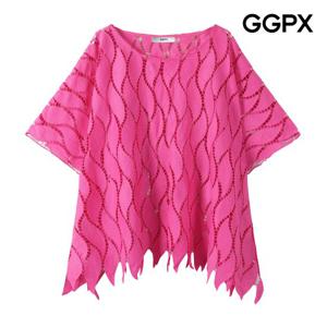 GGPX  웨이브 펀칭 블라우스 (GP6SH026F)