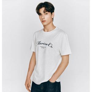 [지오다노]남 스텐다드핏 마린 그래픽 반팔 티셔츠 095506