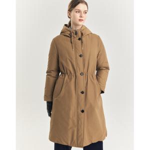 헤지스 여성 24FW 스테디셀러NEW카멜 단색 면혼방 롱패딩점퍼 WSJU4D006CM