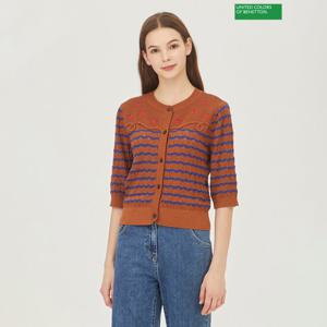 베네통 물결 니트 가디건 BAKC06341_BR