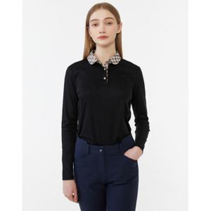 닥스 골프 여성 24SS 스테디셀러체크카라 코튼 긴팔폴로티셔츠 (BLACK) WNTS4A001BK