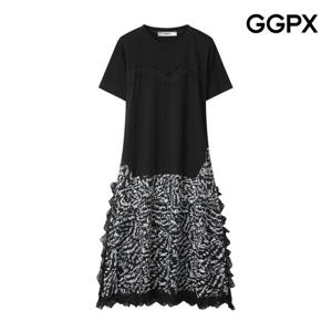 [GGPX] 밑단 패턴 레이스 반팔 원피스 (GP4OP066F)