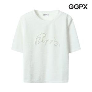 [지지피엑스]진주 부클 반팔 티셔츠GP3TS008F