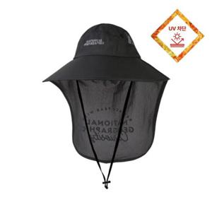 내셔널지오그래픽 키즈 [2025 신상] K252KHA120 와이드 플랩캡 BLACK UV차단 여름 휴가 물놀이모자