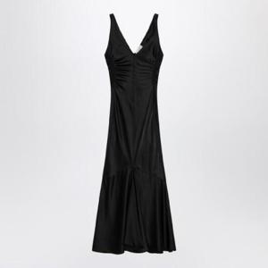 SPORTMAX Long black dress in satin KATIASI/Q_SPORM-003