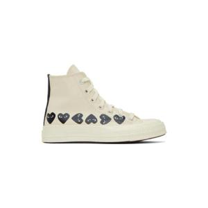 꼼데가르송 스니커즈 베이지 Converse 척 70 멀티 하트 스니커즈 241246M236001