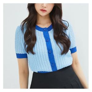 [로엠]배색 조직감 가디건 (RMCKC26RT2-T)