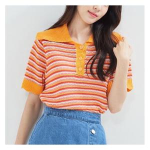 [로엠]멀티스트라이프 카라 스웨터 (RMKAC26R18-T)