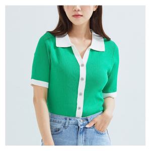 [로엠]가디건형 반팔 스웨터 (RMKAC25R99-T)