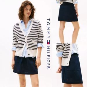 타미힐피거 TOMMY HILFIGER XW04639-DW5 여자 코튼 리넨 혼방 스커트 치마