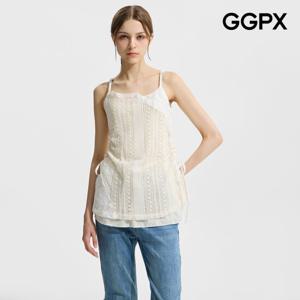 GGPX  사이드 스트링 리본 크로셰 뷔스티에 블라우스 (GP6SH050F)