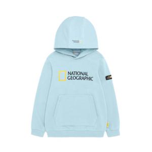 [내셔널지오그래픽 키즈] K223UHD910 키즈 빅 로고 후드 티셔츠 BLUE
