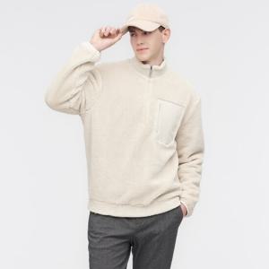[링스] 남성 스웨이드 포켓 후리스 반짚업 L11D3TH111_BG