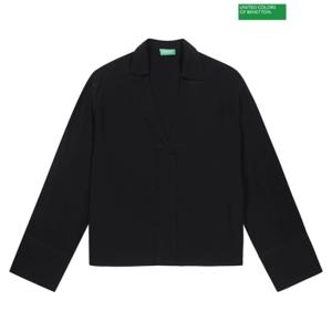 [베네통]베네통 Unbalanced v-neck blouse 3S_53A0DQ02K