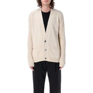 Balmain V 넥 로고 인타르시아 니트 가디건 AH0KL004KD98 GAU TP943198778