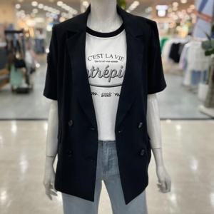 SOUP sh06 여름 출근룩 더블 반팔 롱기장자켓 AB6JKT1