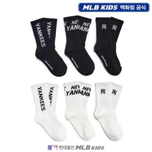 [MLB키즈US] (7ASOB115N) 베이직 로고 일대일 양말 3번들 아동양말 키즈양말