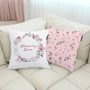 상상후 로맨틱 쿠션커버 45x45cm 블루밍로즈 B_핑크