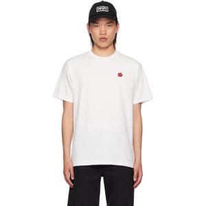 25 SS 겐조 남성 화이트 겐조 파리 보크 플라워 티셔츠 242387M213015