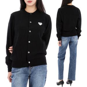 25SS 꼼데가르송 화이트 하트 와펜 가디건 AXN061 BLACK