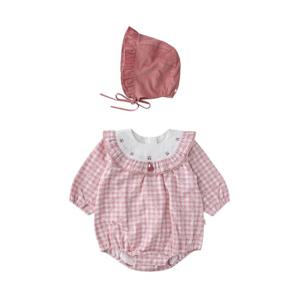 M밍크뮤D 25FW (PK)쁘띠하트체크SET바디슈트 모자보넷세트 (35A1260406)
