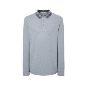 닥스 골프 남성 24FW 스테디셀러체크 카라 스트레치 긴팔 폴로 티셔츠 (BLUE) WGTS4D713B2